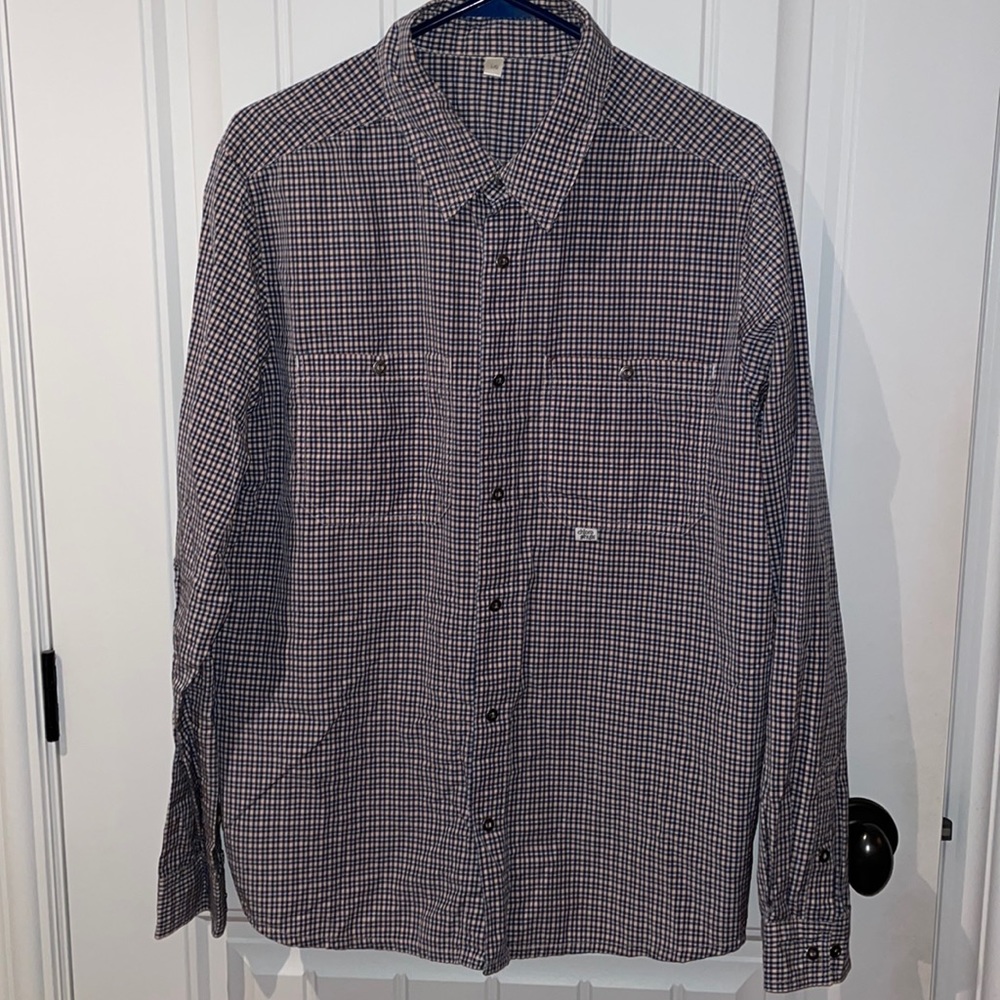 Chlorophylle shirt with snaps, in large, blue, yellow and white check pattern